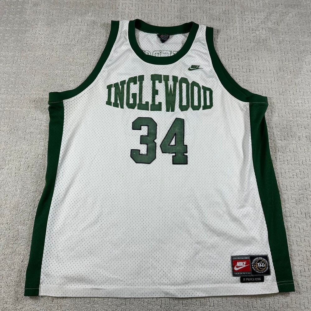 Nike Men's Pierce White and Green Jersey